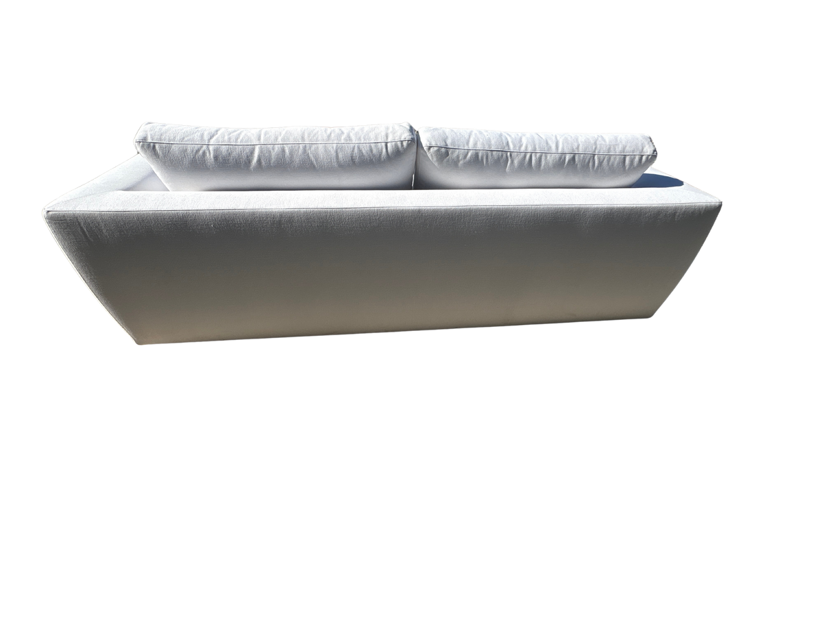 RH Monza Bench-Cushion Sofa – 8’ Luxe Depth in White Performance Linen Weave (Made in Italy)