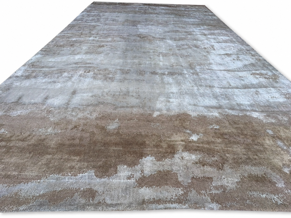 RH Suvali Silk & Wool Rug – 10' × 14' Wheat Multi | 90% Silk | Hand-Knotted | 84 Persian Knots Per Square Inch