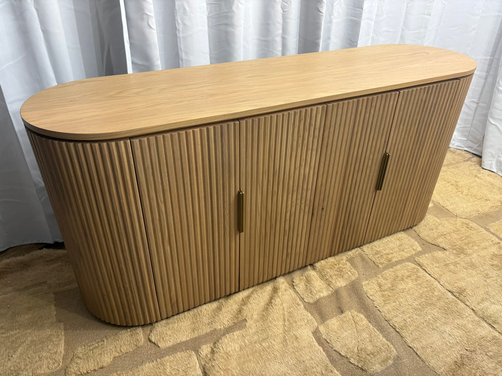RH Byron 4-Door Sideboard — 84” Light Oak | Reeded American White Oak | Artisan Crafted (2 of 3)