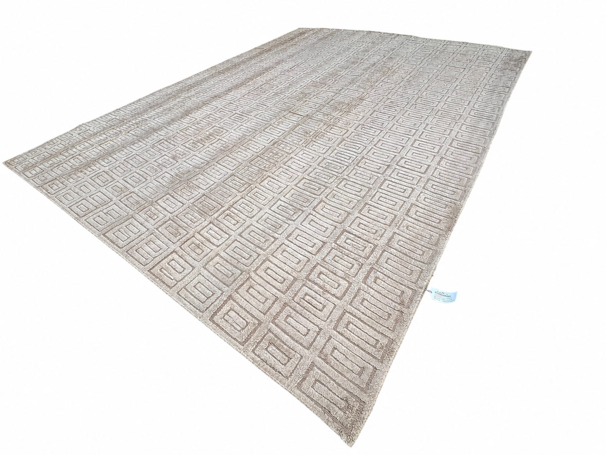 RH Rajouri Silk & Wool Rug – 12' × 15' Bronze | Silk | Hand-Knotted | 100 Knots Per Square Inch | Made in Nepal
