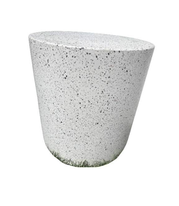 West Elm Sculpted Terrazzo Indoor/Outdoor Drum Table Set