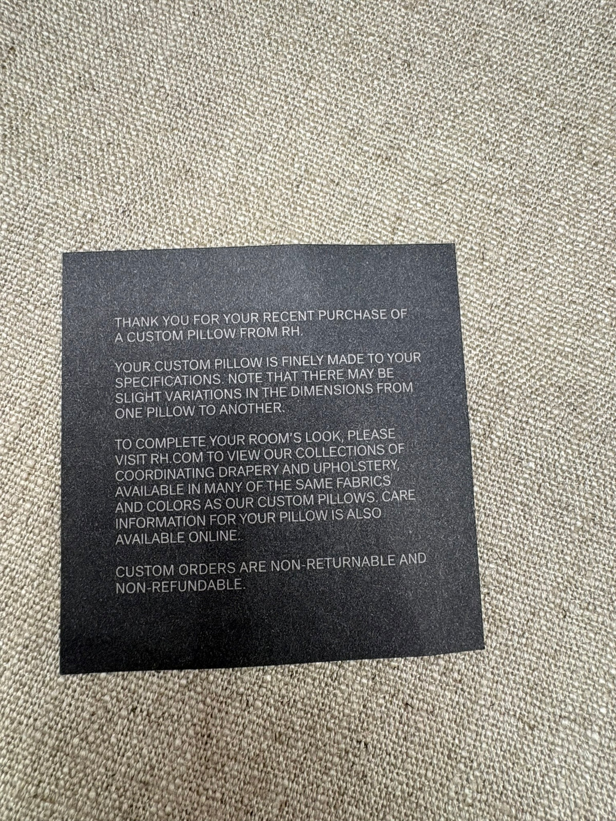 RH Restoration Hardware Custom Italian Pietro Solid Piped Lumbar Pillow Cover