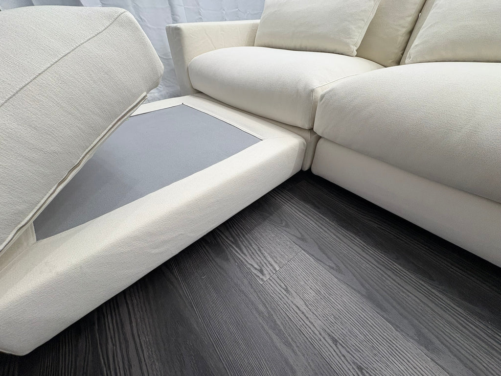 RH Lugano Modular 4-Piece Sectional | Italy | Down | Performance Linen Weave – Natural