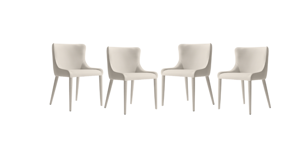 Restoration Hardware Nicola Slope Fabric Dining Side Chairs (Set of 4) – Performance Velvet, Natural