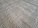 RH Rajouri Silk & Wool Rug – 9' × 12' Sand | Hand-Knotted Silk & Wool | Hand-Carved | Made in Nepal
