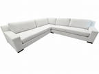 RH Modena Track Arm Left-Arm Bench-Cushion L-Sectional – Perennials Performance Textured Linen Weave in Mist