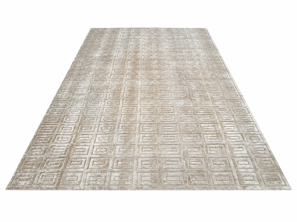 RH Rajouri Silk & Wool Rug – 9' × 12' Sand | Hand-Knotted Silk & Wool | Hand-Carved | Made in Nepal
