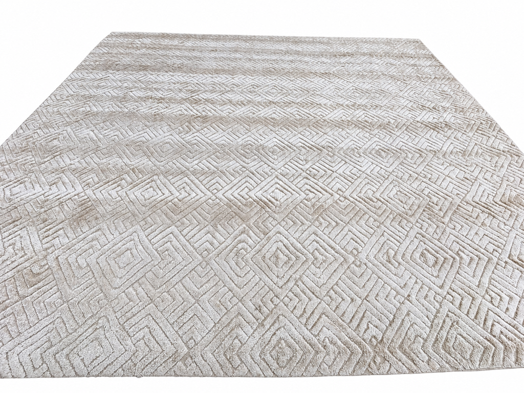 RH Talsari Silk & Wool Rug – 12' × 15' Wheat | Hand-Knotted Silk & Wool | 100 Tibetan Knots Per Square Inch | Made in Nepal