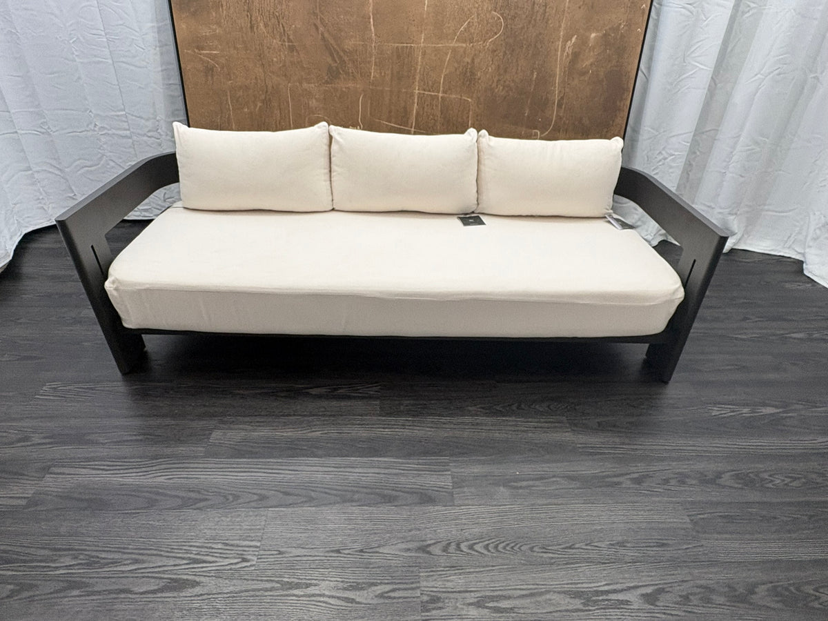RH Restoration Hardware Matira Aluminum Sofa
Designed by Harrison & Nicholas Condos
84" | Iron Finish | Natural Performance Textured Weave