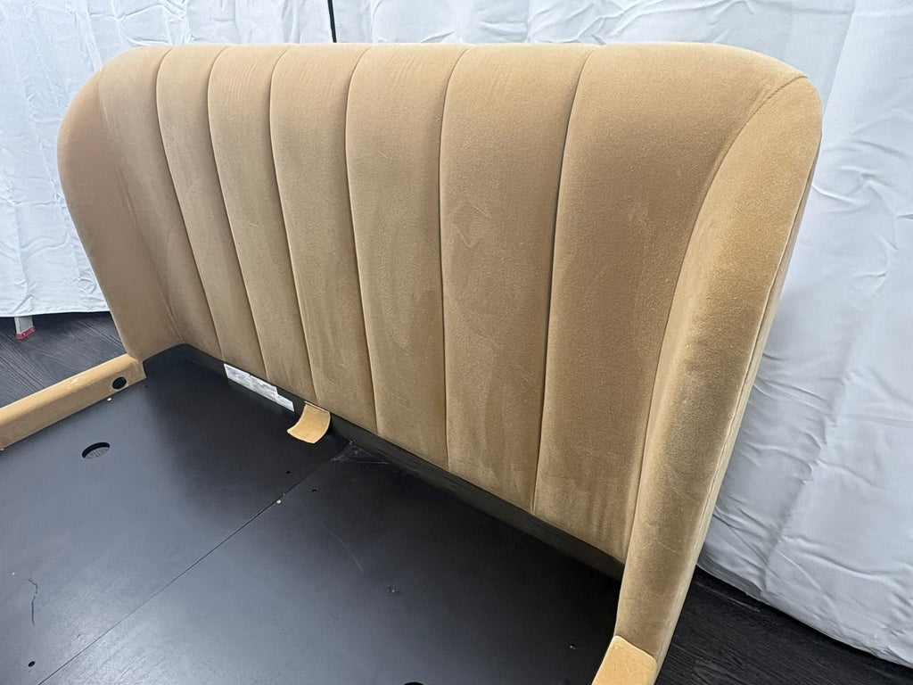RH Valentina Upholstered Bed — Queen | Camel Performance Velvet