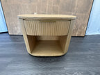 RH Byron Open Nightstand – 32" Light Oak | American White Oak | Reeded Detail | Soft-Close Drawer