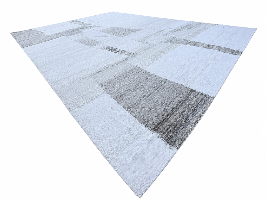 RH Nihal Wool Rug – 10' × 14' Multi Grey | 100% Hand-Spun Wool | Hand-Knotted | Abstract Geometric Design | Made in Nepal