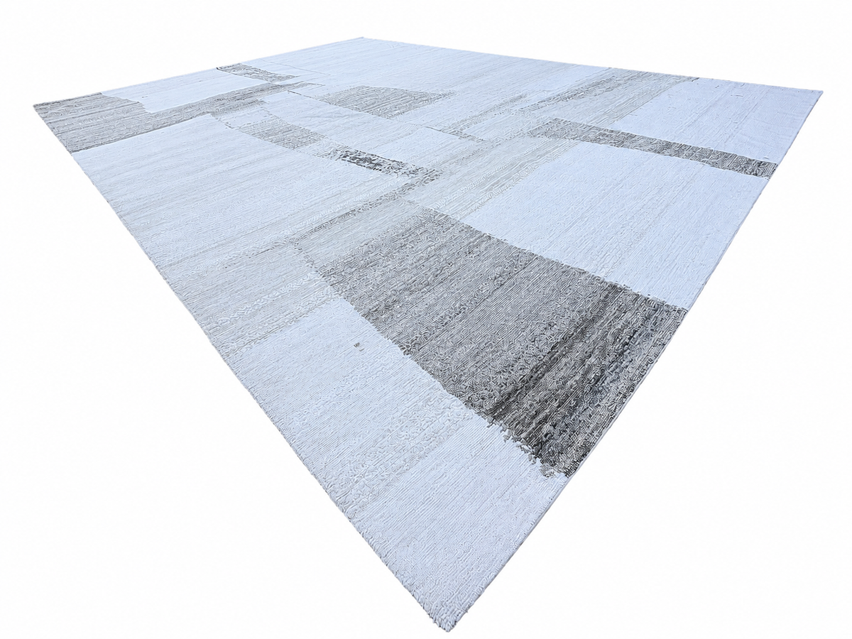 RH Nihal Wool Rug – 10' × 14' Multi Grey | 100% Hand-Spun Wool | Hand-Knotted | Abstract Geometric Design | Made in Nepal