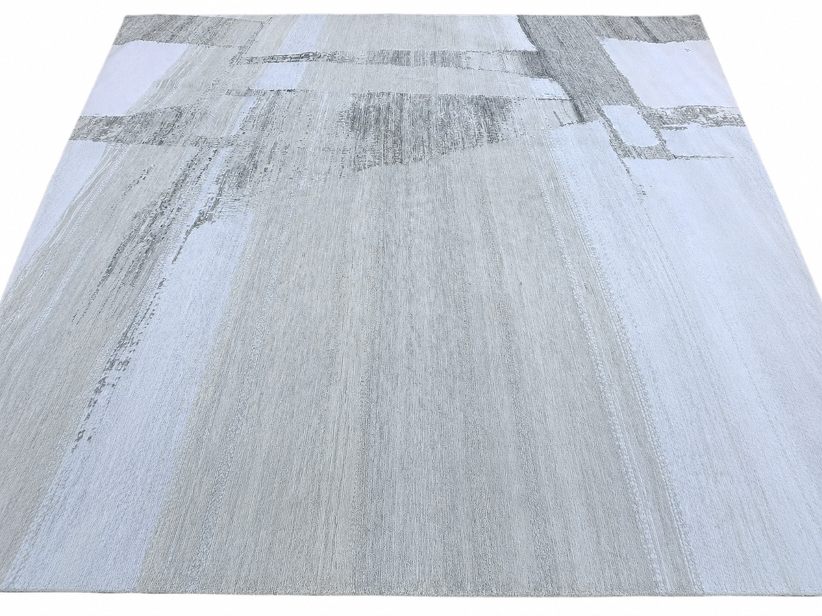 RH Nihal Wool Rug – 10' × 14' Multi Grey | 100% Hand-Spun Wool | Hand-Knotted | Abstract Geometric Design | Made in Nepal