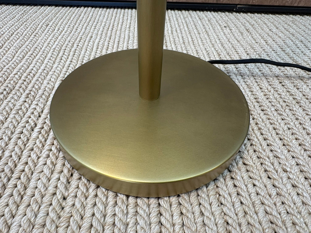 RH Métier Task Floor Lamp Lacquered Burnished Brass | Adjustable Swing Arm | Dimmable Task Lighting