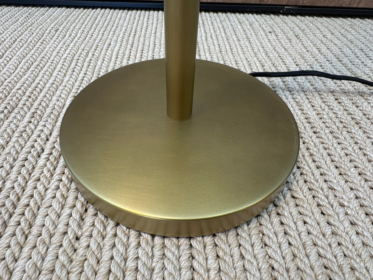RH Métier Task Floor Lamp Lacquered Burnished Brass | Adjustable Swing Arm | Dimmable Task Lighting