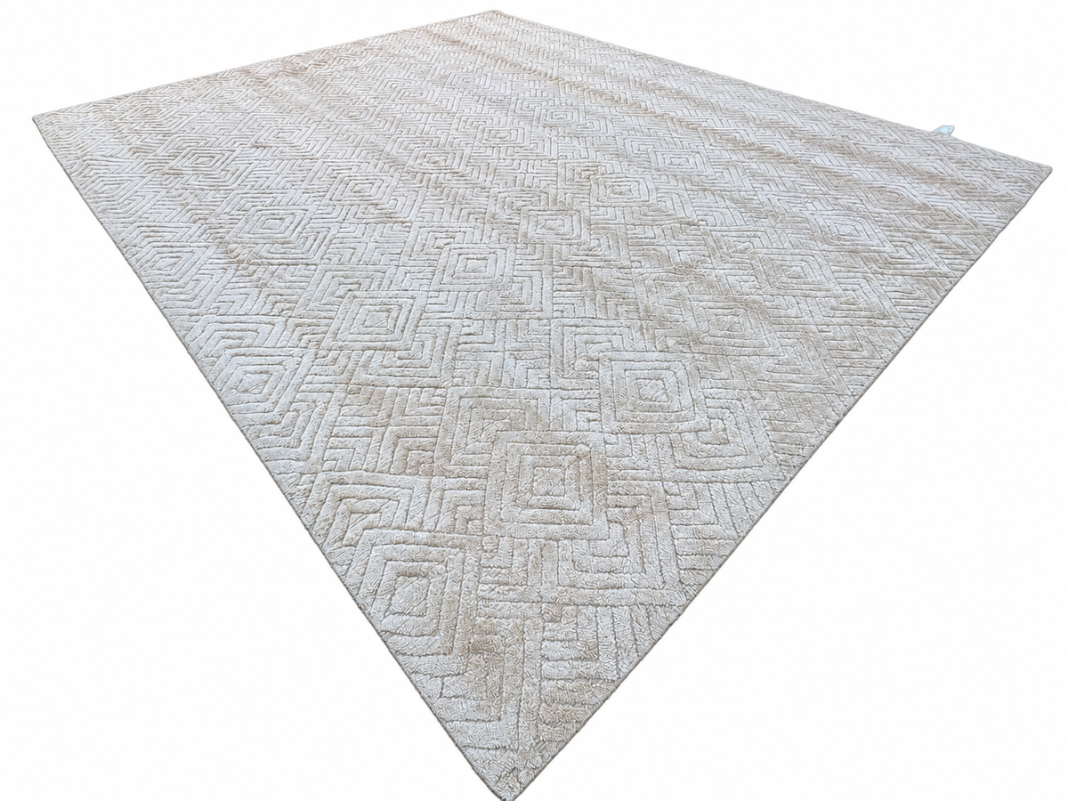 RH Talsari Silk & Wool Rug – 12' × 15' Wheat | Hand-Knotted Silk & Wool | 100 Tibetan Knots Per Square Inch | Made in Nepal