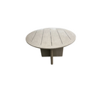 RH Balmain Round Teak Dining Table – 48" Weathered Teak Finish