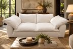 RH Cloud 7' Luxe Sofa — 2-Cushion | Perennials Performance Textured Linen Weave | White8850