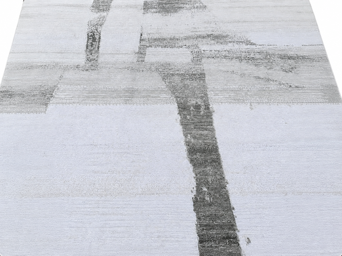 RH Nihal Wool Rug – 10' × 14' Multi Grey | 100% Hand-Spun Wool | Hand-Knotted | Abstract Geometric Design | Made in Nepal