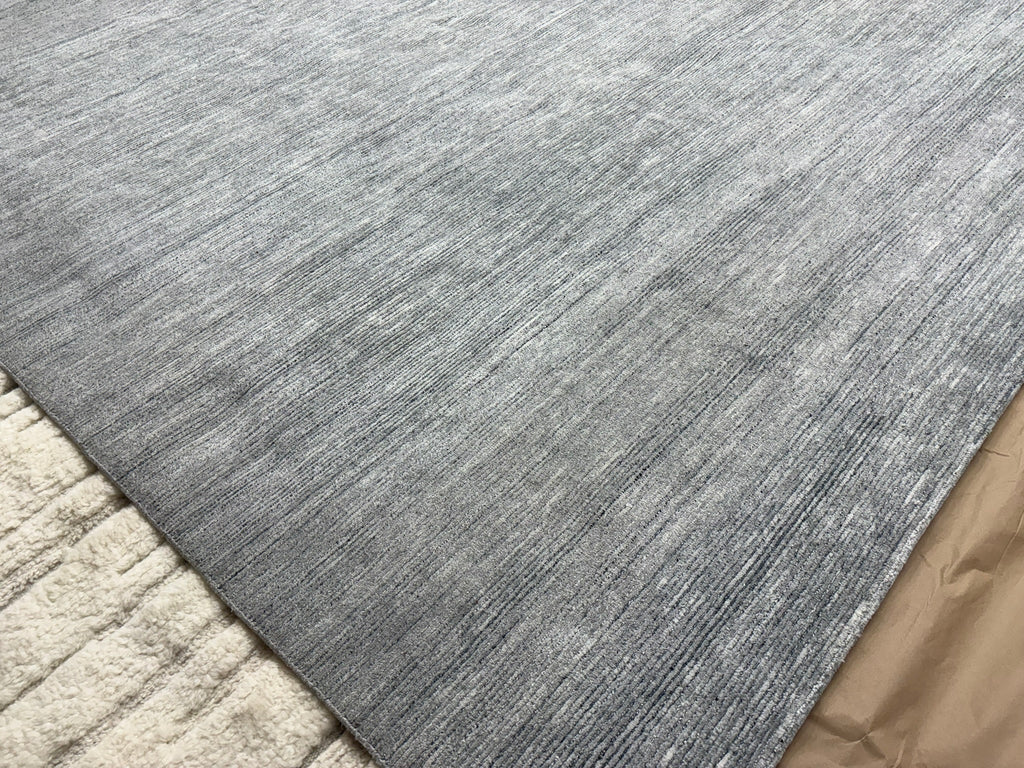 RH Performance Rug – Approx. 9' × 12' Marled Ocean (Attributed) | Hand-Loomed Performance Construction | Textural Contemporary Design