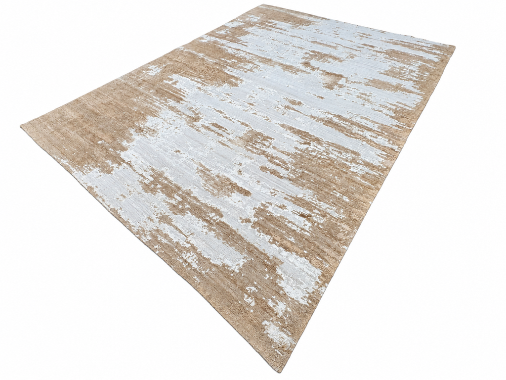RH Kasir Wool & Silk Rug – 10' x 14' Wheat/Camel | Hand-Knotted Wool & Silk