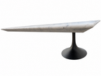 RH Aero Stone Rectangular Dining Table – 120" | Italian Carrara Marble Top | Cast Iron Pedestal Base