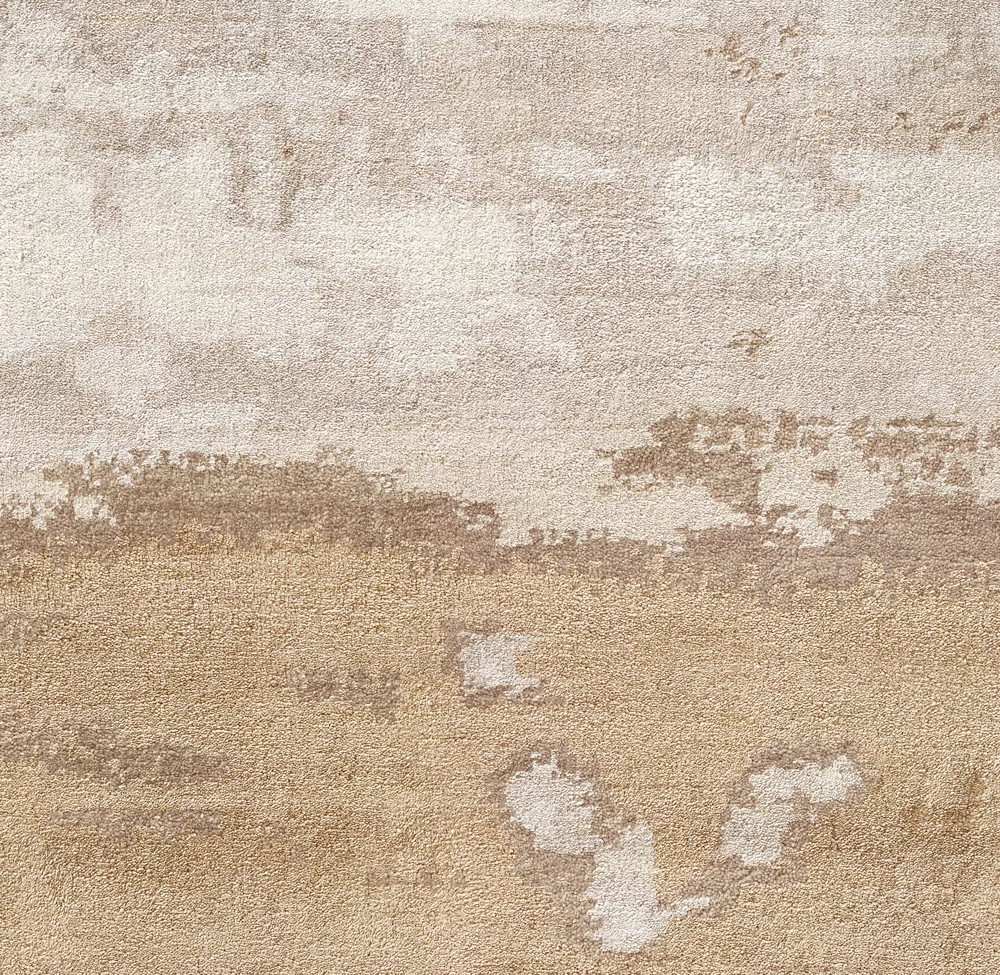 RH Suvali Silk & Wool Rug – 10' × 14' Wheat Multi | 90% Silk | Hand-Knotted | 84 Persian Knots Per Square Inch