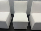 Curated Set of Four RH Ellison Fabric Dining Chairs
Perennials® Performance Textured Linen Weave — White
Recessed Caster Bases