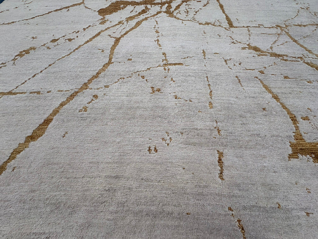 RH Lakshmi Wool Rug – 10' × 14' Cream / Bronze | Hand-Knotted Himalayan Wool & Jute | Made in Nepal