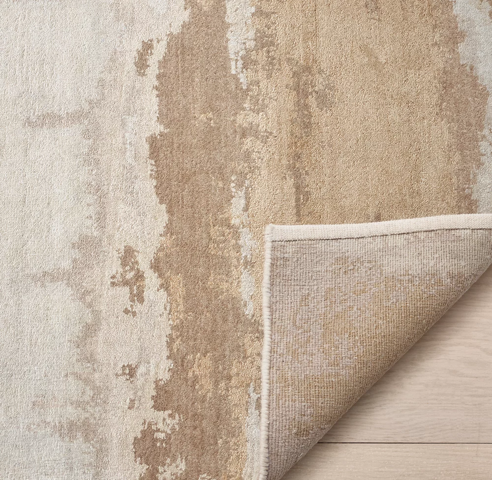 RH Suvali Silk & Wool Rug – 10' × 14' Wheat Multi | 90% Silk | Hand-Knotted | 84 Persian Knots Per Square Inch