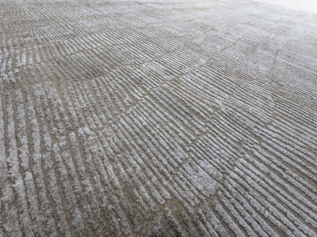 RH Lasya Silk & Wool Rug – 12' × 15' Sand | Hand-Knotted Silk & Wool