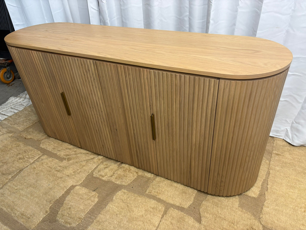 RH Byron 4-Door Sideboard — 84” Light Oak | Reeded American White Oak | Artisan Crafted (2 of 3)