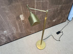 RH Métier Task Floor Lamp Lacquered Burnished Brass | Adjustable Swing Arm | Dimmable Task Lighting