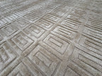 RH Rajouri Silk & Wool Rug – 9' × 12' Sand | Hand-Knotted Silk & Wool | Hand-Carved | Made in Nepal