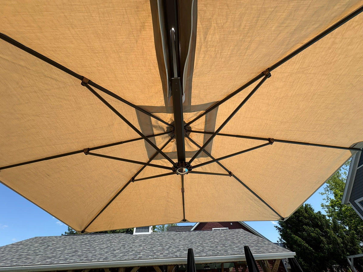 TUUCI® Ocean Master Cantilever Umbrella – 10' Square
Bronze | Marine-Grade Canvas | 600 LB Freestanding Base