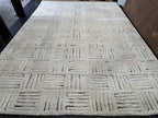 RH Basanti Rug – 9' × 12' Marled Ivory/Charcoal | Hand-Knotted Wool Blend | Contemporary Himalayan-Inspired Design