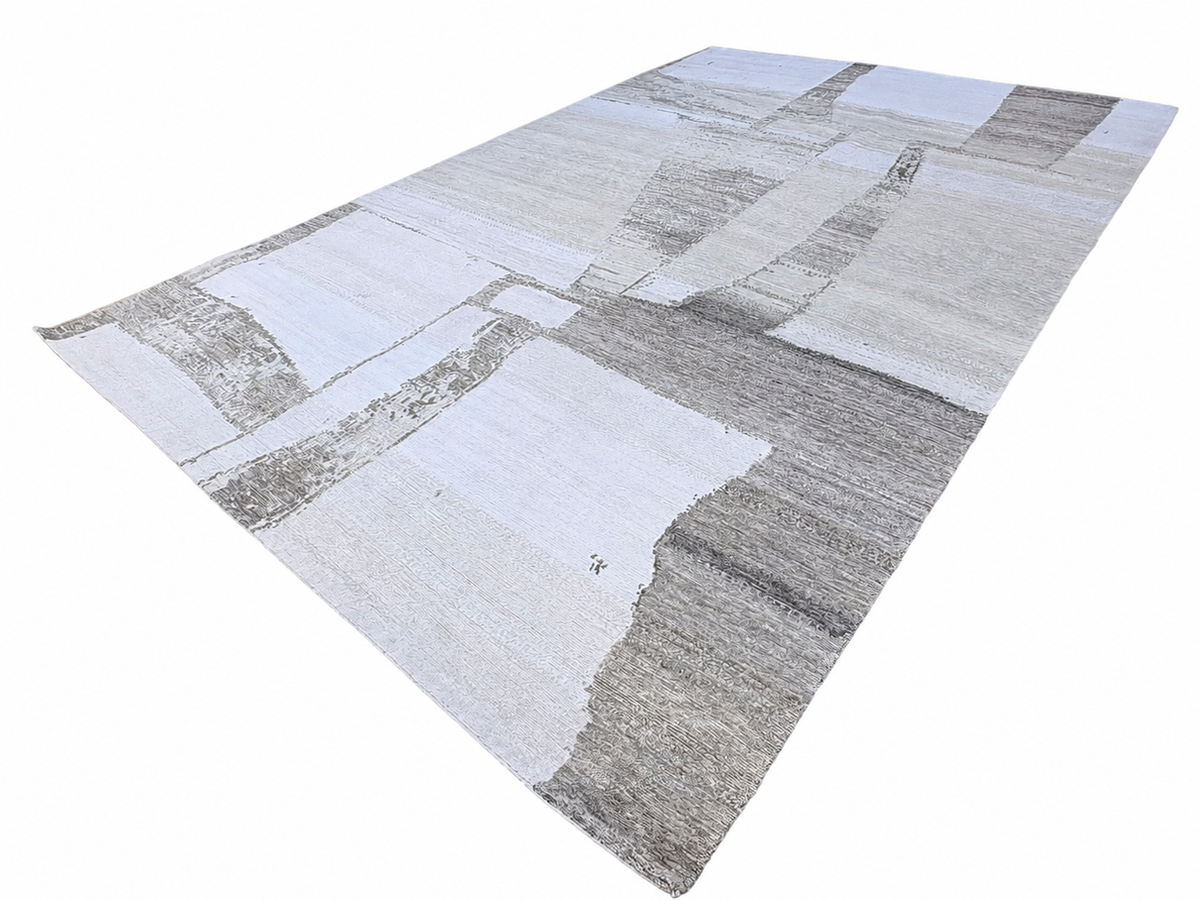 RH Nihal Wool Rug – 10' × 14' Multi Grey | 100% Hand-Spun Wool | Hand-Knotted | Abstract Geometric Design | Made in Nepal