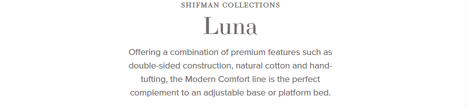 Shifman Luna Mattress – King, Hand-Tufted, Double-Sided Luxury