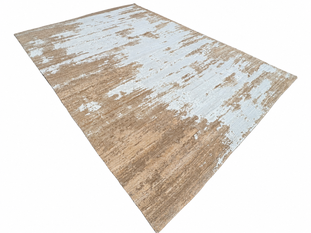 RH Kasir Wool & Silk Rug – 10' x 14' Wheat/Camel | Hand-Knotted Wool & Silk