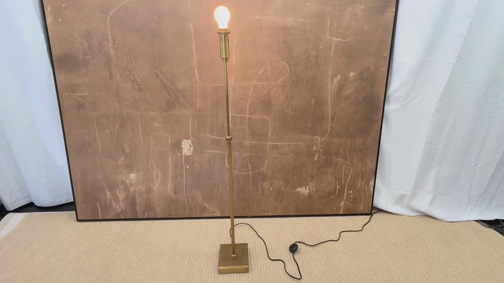 RH Pyramid Telescoping Floor Lamp Vintage Brass | Adjustable Height | Cast Zinc & Steel