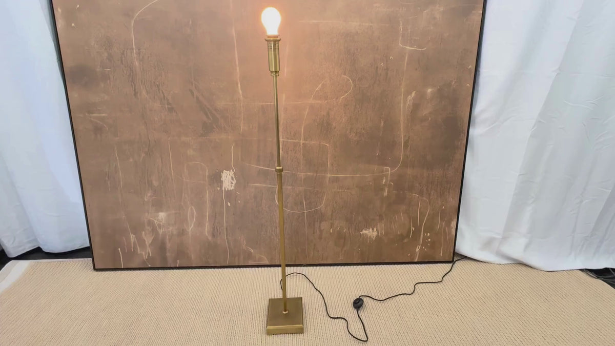 RH Pyramid Telescoping Floor Lamp Vintage Brass | Adjustable Height | Cast Zinc & Steel