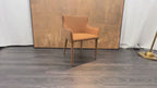RH Nicola Slope Leather Dining Armchair — Vegan Leather | Cocoa