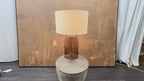 RH Blom Amber Glass Table Lamp Lacquered Burnished Brass | 30" | Jonathan Browning Scandinavian Design