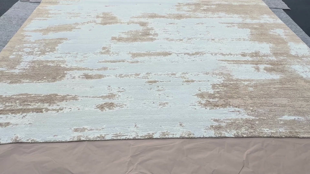 RH Kasir Wool & Silk Rug – 10' x 14' Wheat/Camel | Hand-Knotted Wool & Silk