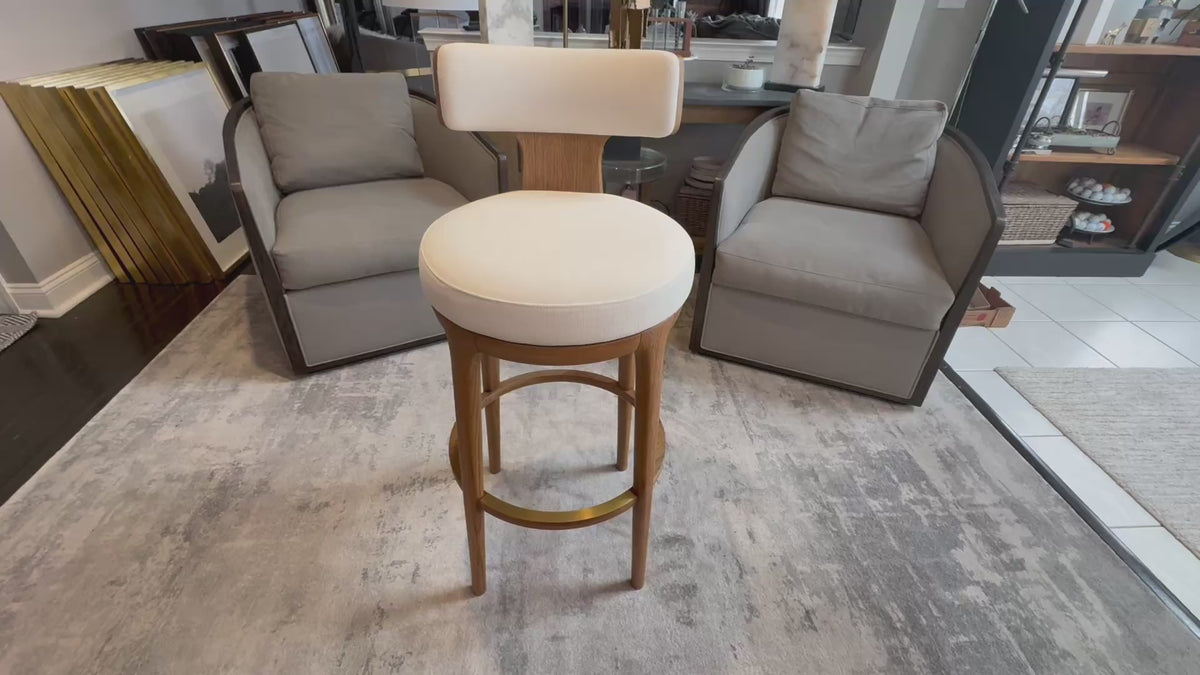 RH Ligné High Back Swivel Bar Stool — Single