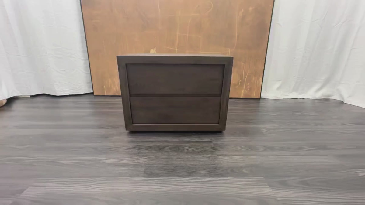 RH Drifted Reclaimed Oak Closed Nightstand – 32" – Drifted Brown Oak