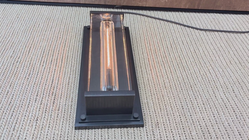 RH Savile Grand Rectangular Sconce Bronze | K9 Crystal Glass & Sand-Cast Brass | Designed by Jonathan Browning