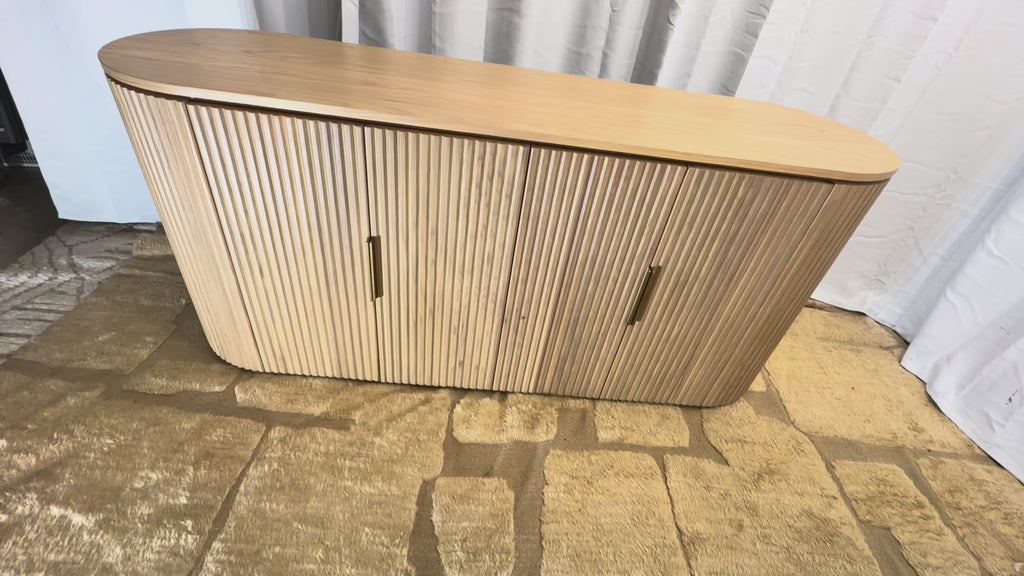 RH Byron 4-Door Sideboard — 84” Light Oak | Reeded American White Oak | Artisan Crafted (2 of 3)
