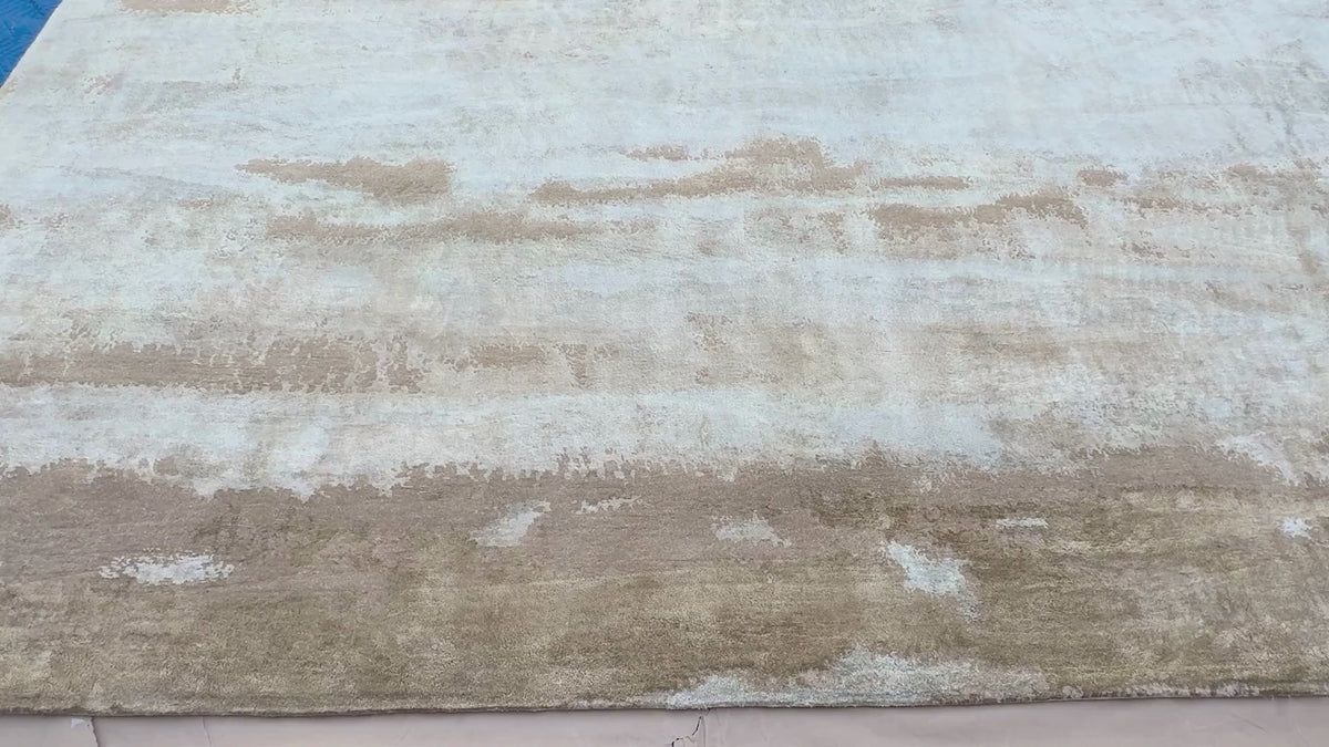 RH Suvali Silk & Wool Rug – 10' × 14' Wheat Multi | 90% Silk | Hand-Knotted | 84 Persian Knots Per Square Inch